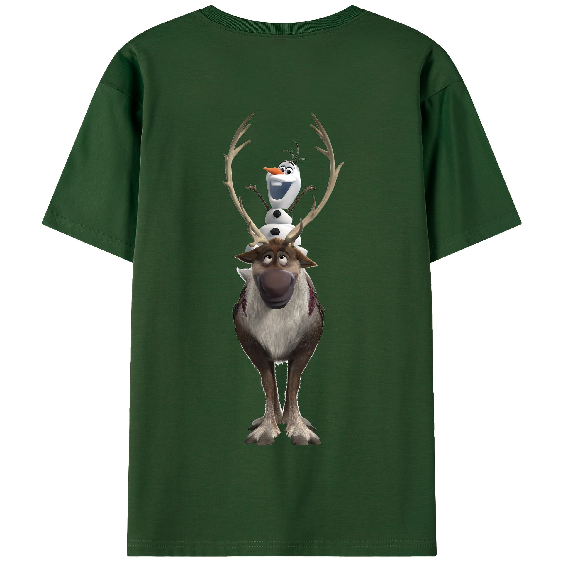 （画像用） アナと雪の女王 アンナ エルサ Frozen Anna Elsa 綿100％半袖Tシャツ（背面プリント）